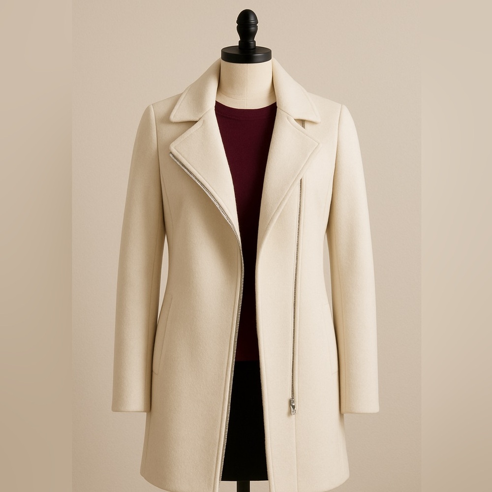 Elegant Cream Women's Coat